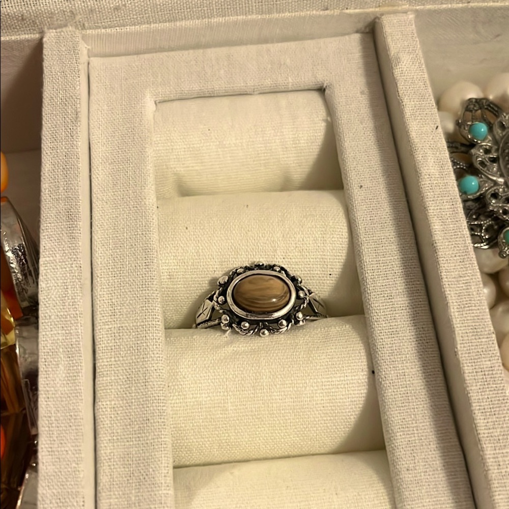 Genuine Tiger's Eye and Sterling ring Size 9
